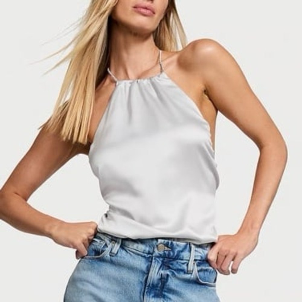 Victoria Secret Twinkle Strap Satin Teddy